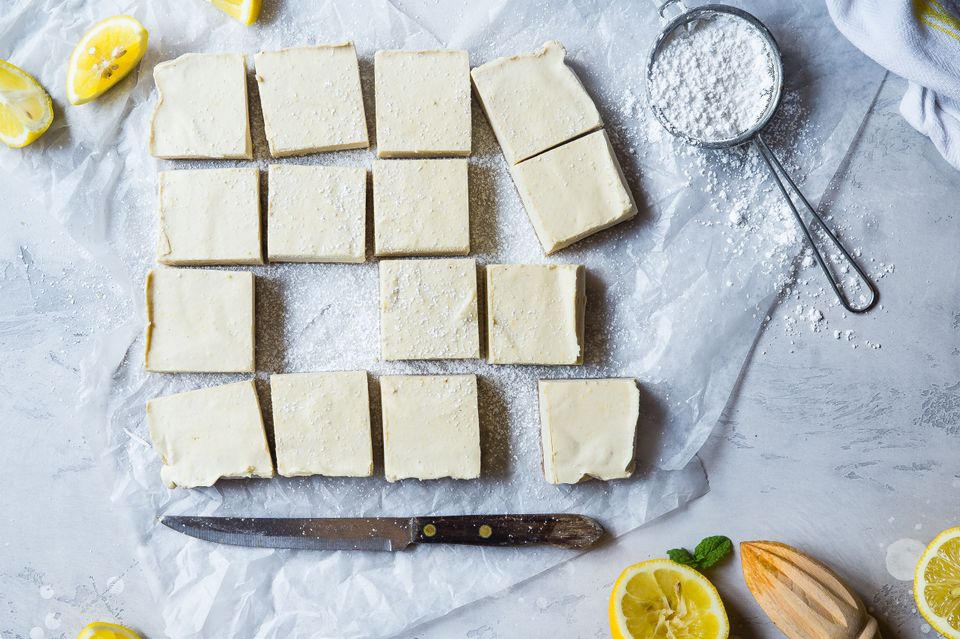several blocks of real tofu readily prepared to be cooked